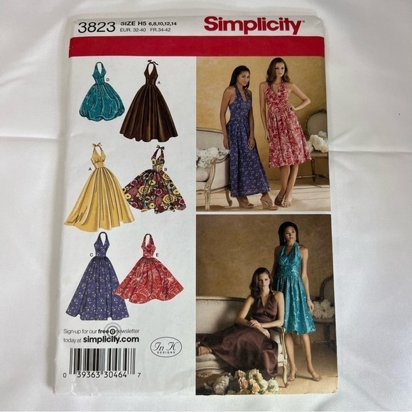 Simplicity Sewing patterns 3823 size 6-14 halter dress - Picture 1 of 6